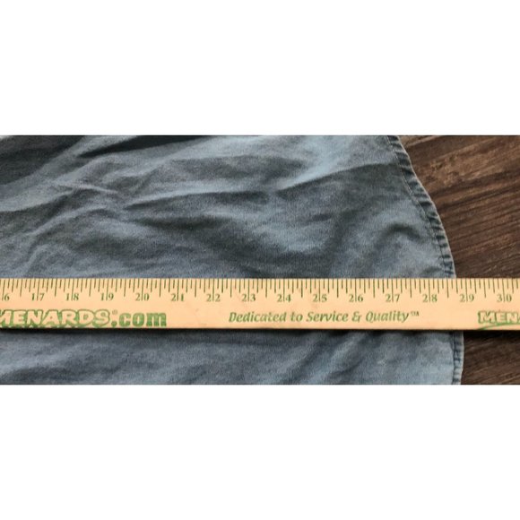 Lightning Clothing Mens Large Blue Motorcycle Eagle Graphic Denim Button Up Vest - Picture 7 of 7